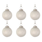 Palline Natale in Vetro Bianco a Trottola con Swarovski 4