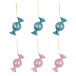 Palline di Natale in Vetro Rosse con Fiocco Stripe 8