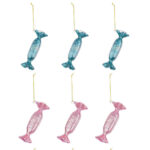 Pallina di Natale a Forma di Caramella in Vetro Toffee 10