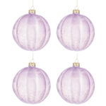 Pallina Natale in Vetro Lilla con Fantasia Elegante Sanity 6