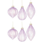 Pallina Natale in Vetro Lilla con Fantasia Elegante Sanity 8