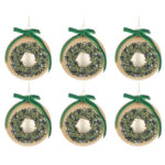 Pallina di Natale in Vetro Verde Oro Lurex Dorato Modish 7