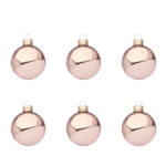 Palline di Natale Rosa Lucido in Vetro Addobbi Albero 6