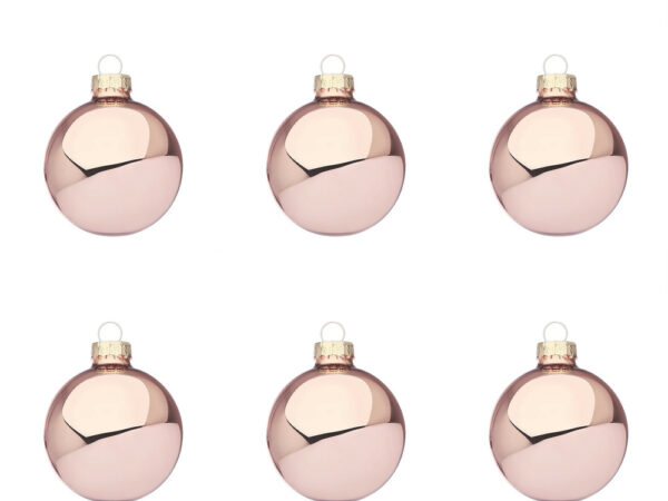 Palline di Natale Rosa Lucido in Vetro Addobbi Albero