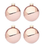 Palline di Natale Rosa Lucido in Vetro Addobbi Albero 8