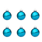 Palline di Natale Blu Oceano Lucido in Vetro Bizzotto 7