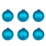 Palline di Natale Blu Oceano Lucido in Vetro Bizzotto 10