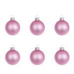 Pallina di Natale Rosa Opaco in Vetro Addobbi Albero 7