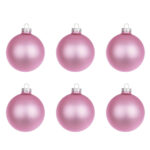 Palline di Natale Rosa Caldo Lucido in Vetro Addobbi Albero 9