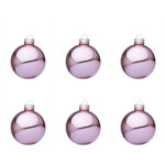 Palline di Natale Rosa Caldo Lucido in Vetro Addobbi Albero 7