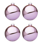 Palline di Natale Rosa Caldo Lucido in Vetro Addobbi Albero 8