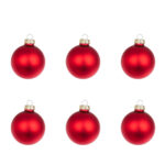 Palline di Natale Rosse Granata Opaco in Vetro Addobbi Albero 8