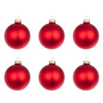 Palline di Natale Rosse Granata Opaco in Vetro Addobbi Albero 6