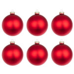 Palline di Natale Rosse Granata Opaco in Vetro Addobbi Albero 7
