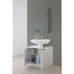 Composizione Bagno Sospeso Verde Salvia con Cassettone Lavabo Specchio 5