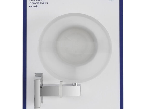 Porta Saponetta da Bagno a Parete in Vetro Satinato Cromo Rock 3