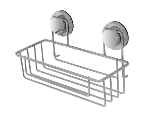 Mensola Angolare Doccia con Ventosa 1 Ripiano Cestello Dinamik