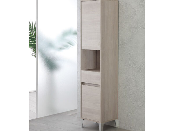 Mobile Bagno Colonna Portasciugamani 2 Ante 1 Cassetto Ripiano