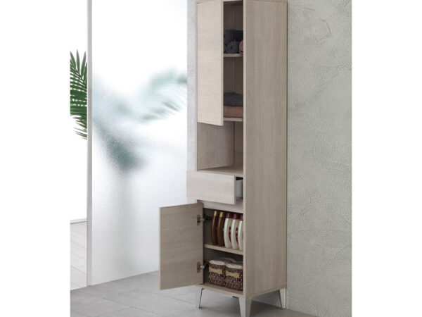 Mobile Bagno Colonna Portasciugamani 2 Ante 1 Cassetto Ripiano 3