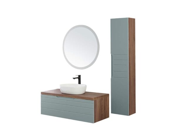 Mobile Pensile Bagno Verde Salvia e Noce Moderno Amalfi 3