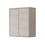 Mobile Bagno Sospeso Curvo Noce Verde con Lavabo Specchio Minori 5