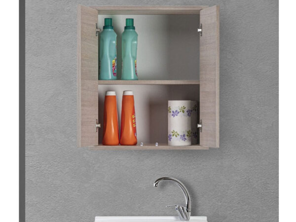 Pensile Bagno 2 Ante Mobile Rovere Chiaro Feridras 3