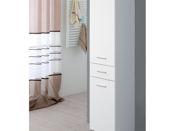 Mobile Bagno Colonna 2 Ante 1 Cassetto Bianco Linea Stella