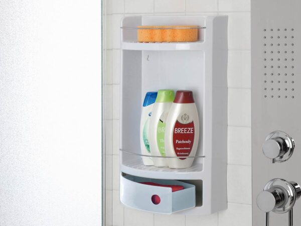 Mensola per Doccia 2 Ripiani con Cassetto Ankora