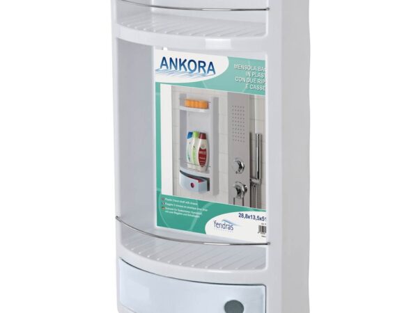 Mensola per Doccia 2 Ripiani con Cassetto Ankora 3