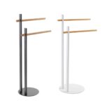 Piantana Portasciugamani Bamboo e Acciaio 2 Bracci Feridras 6