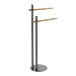 Piantana Portasciugamani Bamboo e Acciaio 2 Bracci Feridras 7