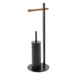 Piantana Portascopino Portarotolo in Bamboo e Acciaio Feridras 7