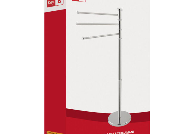 Piantana Portasciugamani da Bagno 3 Bracci Acciaio Cromo 3