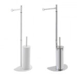 Piantana Tonda con Portasopino e Portarotolo in Acciaio Key B 10