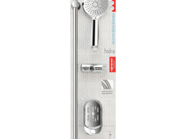 Saliscendi Doccia Regolabile con Doccetta 5 Funzioni Cromo 3