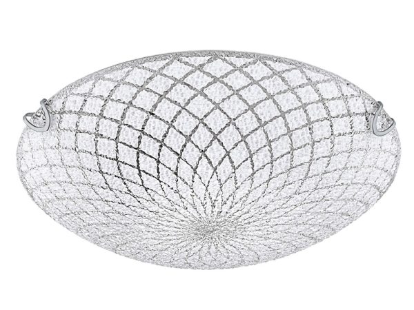 Plafoniera Applique in Vetro Bivio Tonda da Interno Rete Satinata