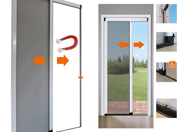 Zanzariera a Rullo con Calamita per Porte Apertura Laterale