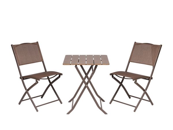 Tavolo da Giardino Pieghevole con Sedie Set Esterno in Acciaio