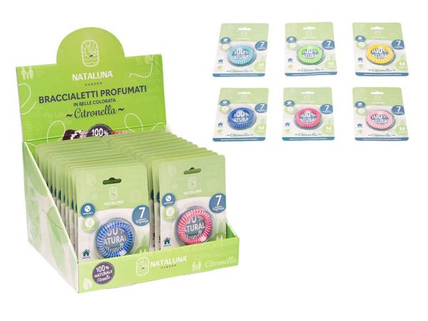 Bracciale Antizanzare alla Citronella a Spirale in Pelle Colorata