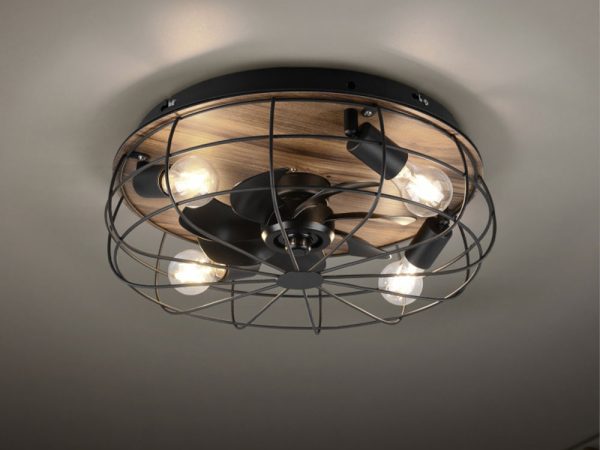 Ventilatore Plafoniera a Soffitto Trondheim Base Effetto Legno 3