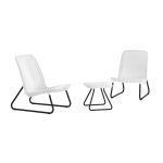 Set Mobili da Giardino Tavolino 2 Poltrone Bianco Rio Balcony 8