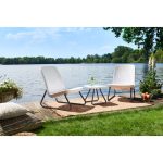 Set Mobili da Giardino Tavolino 2 Poltrone Bianco Rio Balcony 11