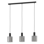 Plafoniera con 2 Faretti in Vetro Nero 40W Berregas Eglo 9