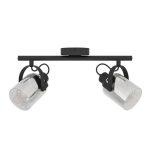 Plafoniera con 2 Faretti in Vetro Nero 40W Berregas Eglo 8