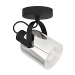 Plafoniera con 3 Faretti in Vetro Nero 40W Berregas Eglo 11