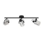 Plafoniera con 3 Faretti in Vetro Nero 40W Berregas Eglo 8
