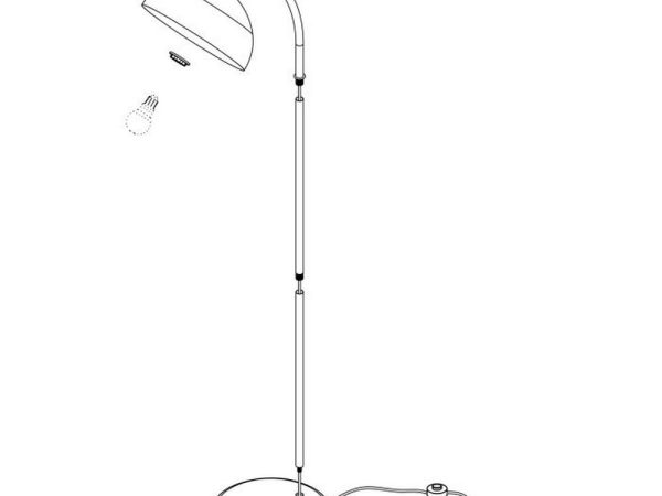 Piantana in Legno Nera Vitange Industriale Lubenham Eglo 3