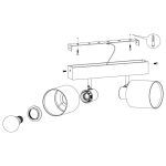 Plafonone in Legno con 2 Faretti in Tessuto Nero Batallas Eglo 9