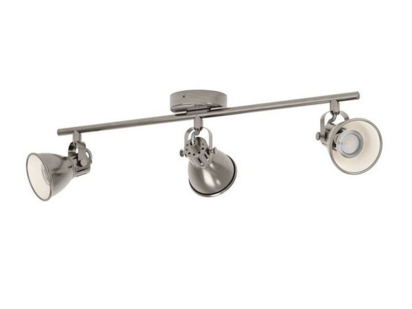 Plafoniera in Metallo Nichel Anticato 3 Faretti Led Seras Eglo