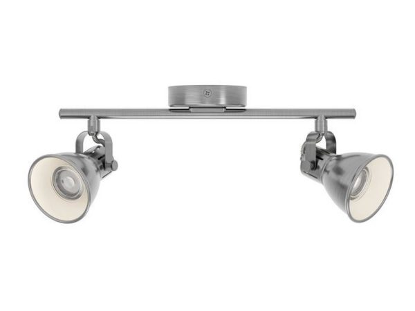 Plafoniera in Metallo Nichel Anticato 2 Faretti Led Seras Eglo 3